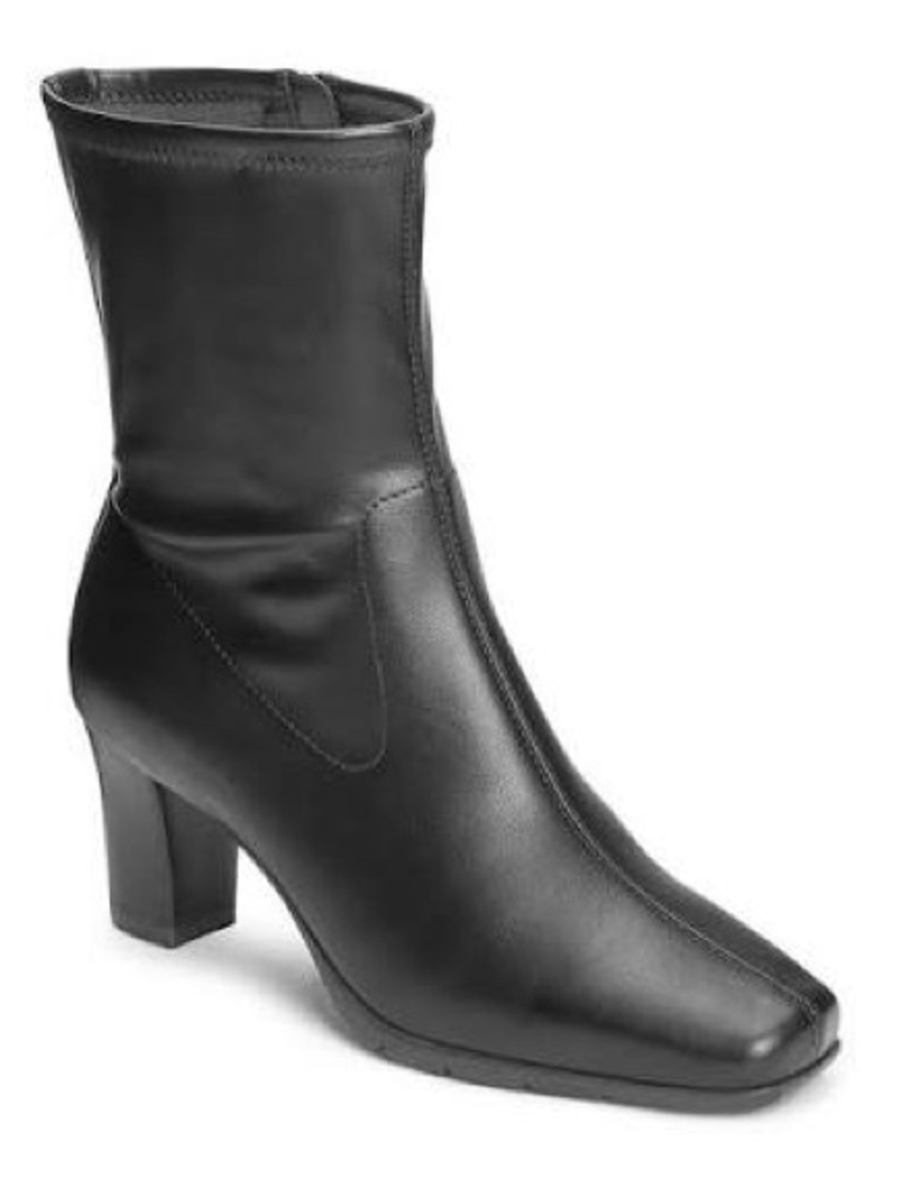 Aerosoles cinnamon black vegan leather heeled ankle booties 11